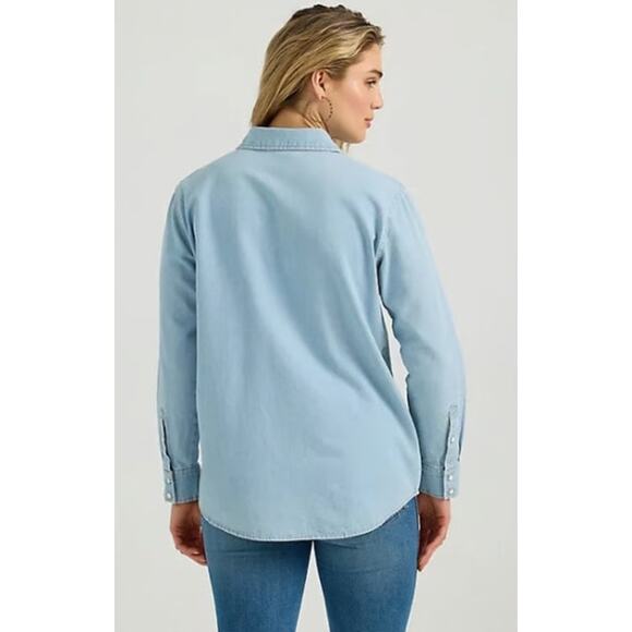 Wrangler Light Blue Western Embroidered Blouse - Picture 2 of 8